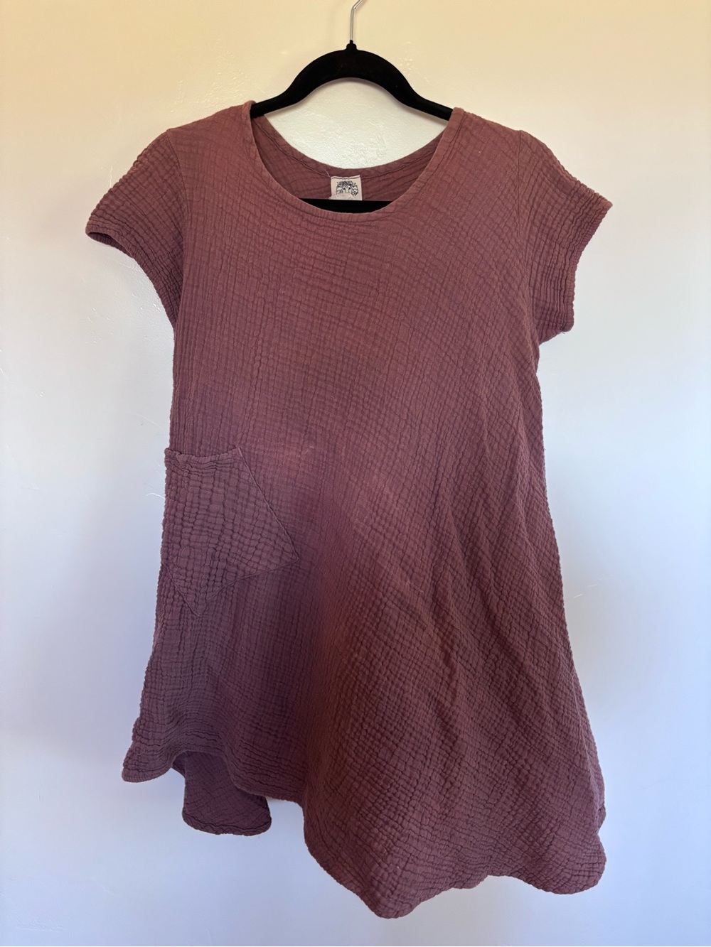 Cotton Flower New Mexico Double Gauze Tunic Top Dusty Rose Lagenlook | A12